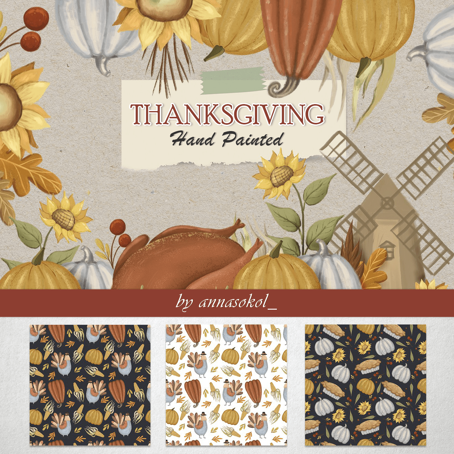 THANKSGIVING: Hand Painted.