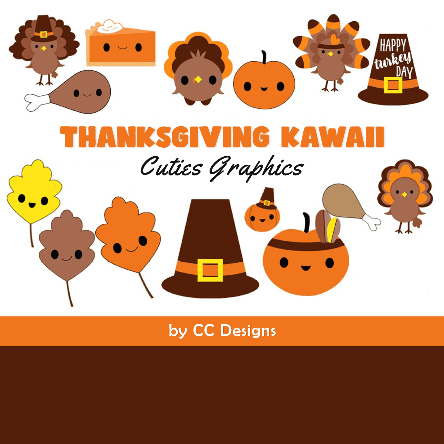 Thanksgiving Kawaii Cuties Graphics.