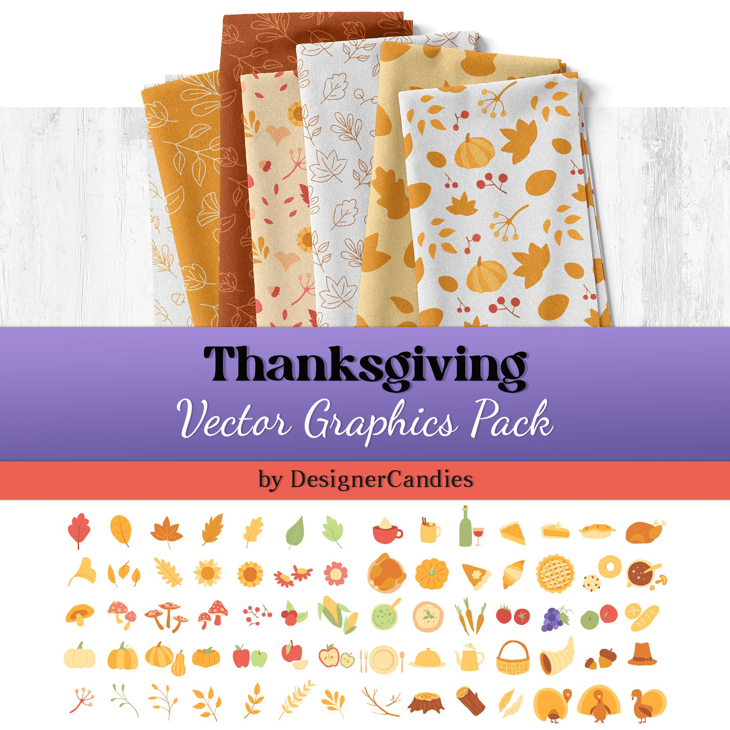 Thanksgiving Vector Graphics Pack cover.