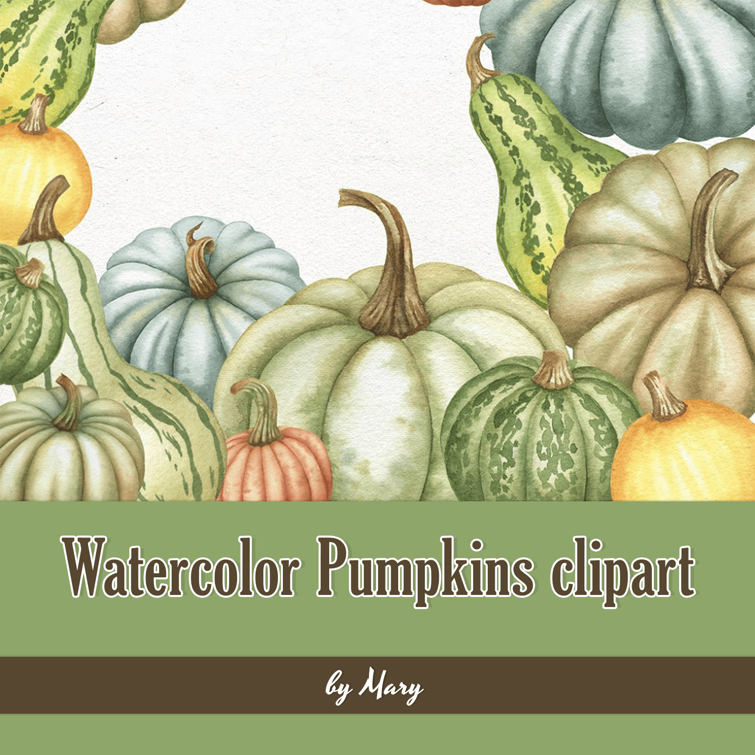 Watercolor Pumpkins clipart.
