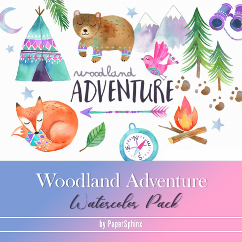 Woodland Adventure Watercolor Pack.