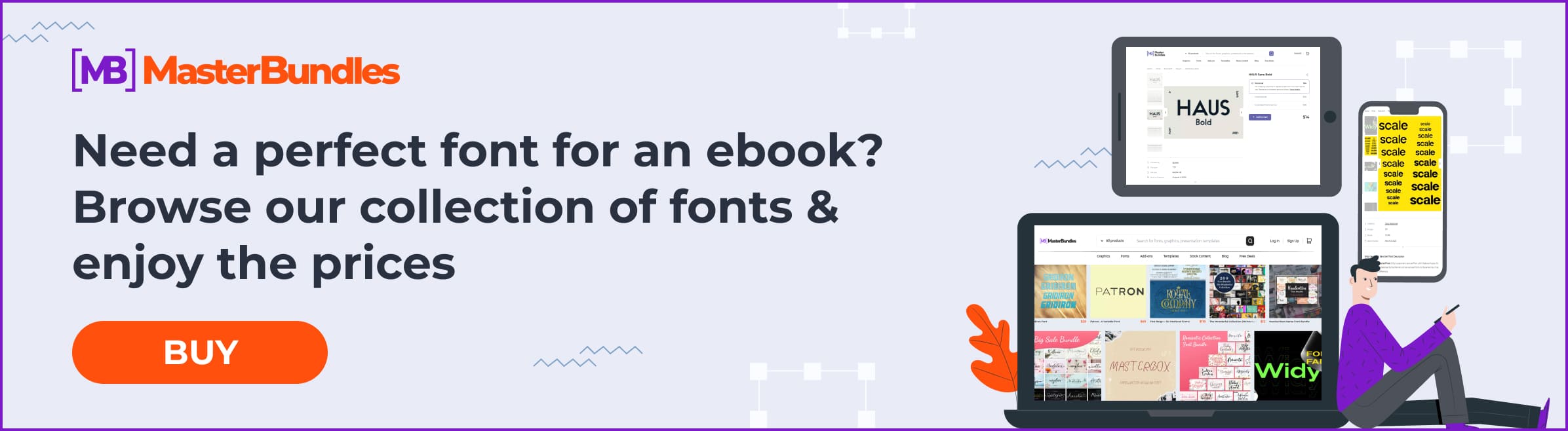 Banner for free and premium fonts.