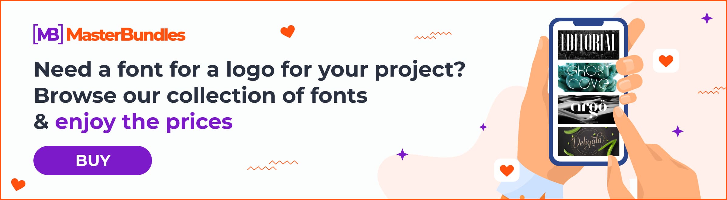 Banner for downloading fonts.