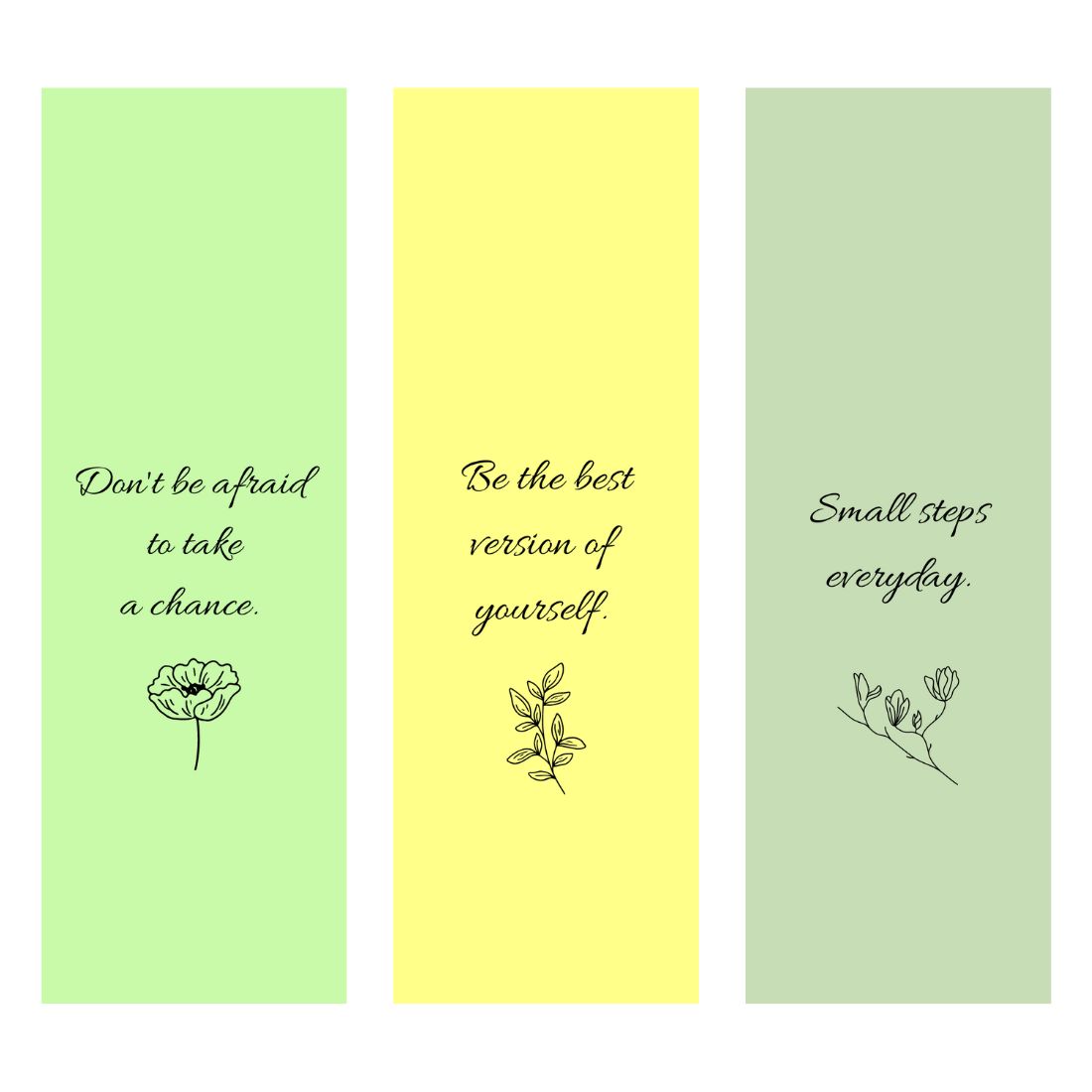 Colourful Digital Bookmarks in green and yellow colors.