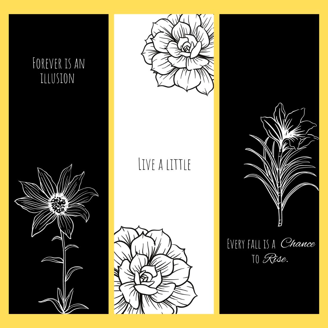 Black and white Digital Printable Bookmark MasterBundles