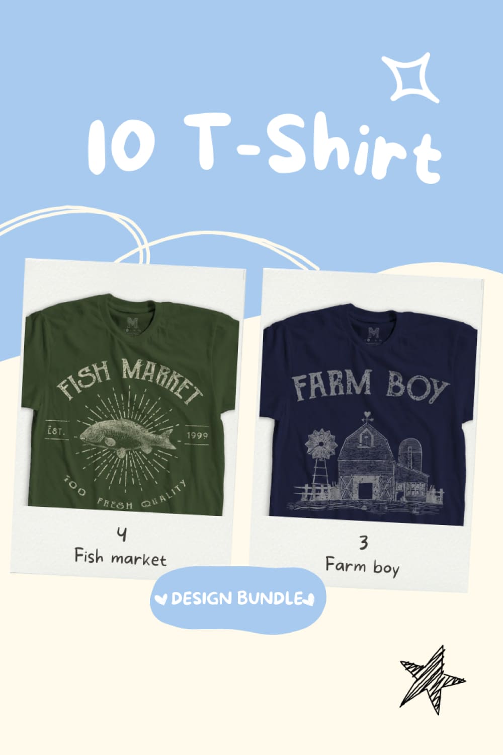 10 T-Shirt Design Bundle Vol. 2 - Pinterest.