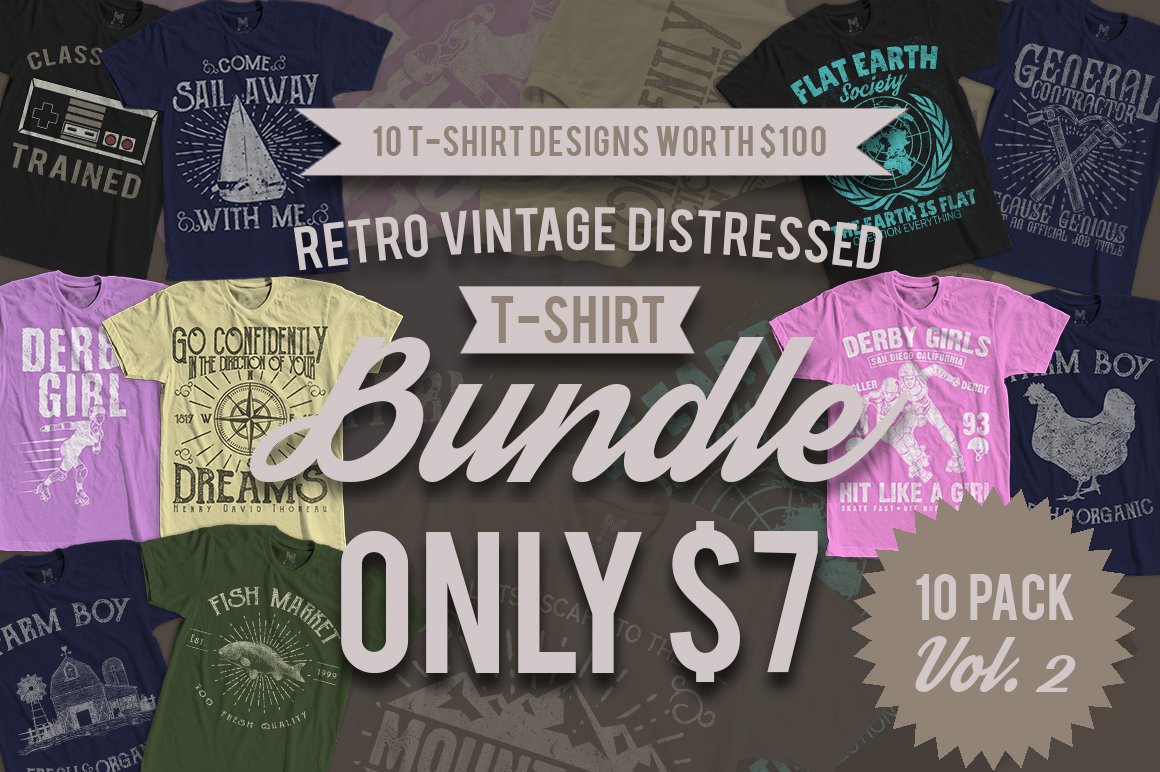 10 retro vintage distressed t-shirt bundle.