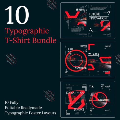 10 Typographic T-Shirt Bundle.