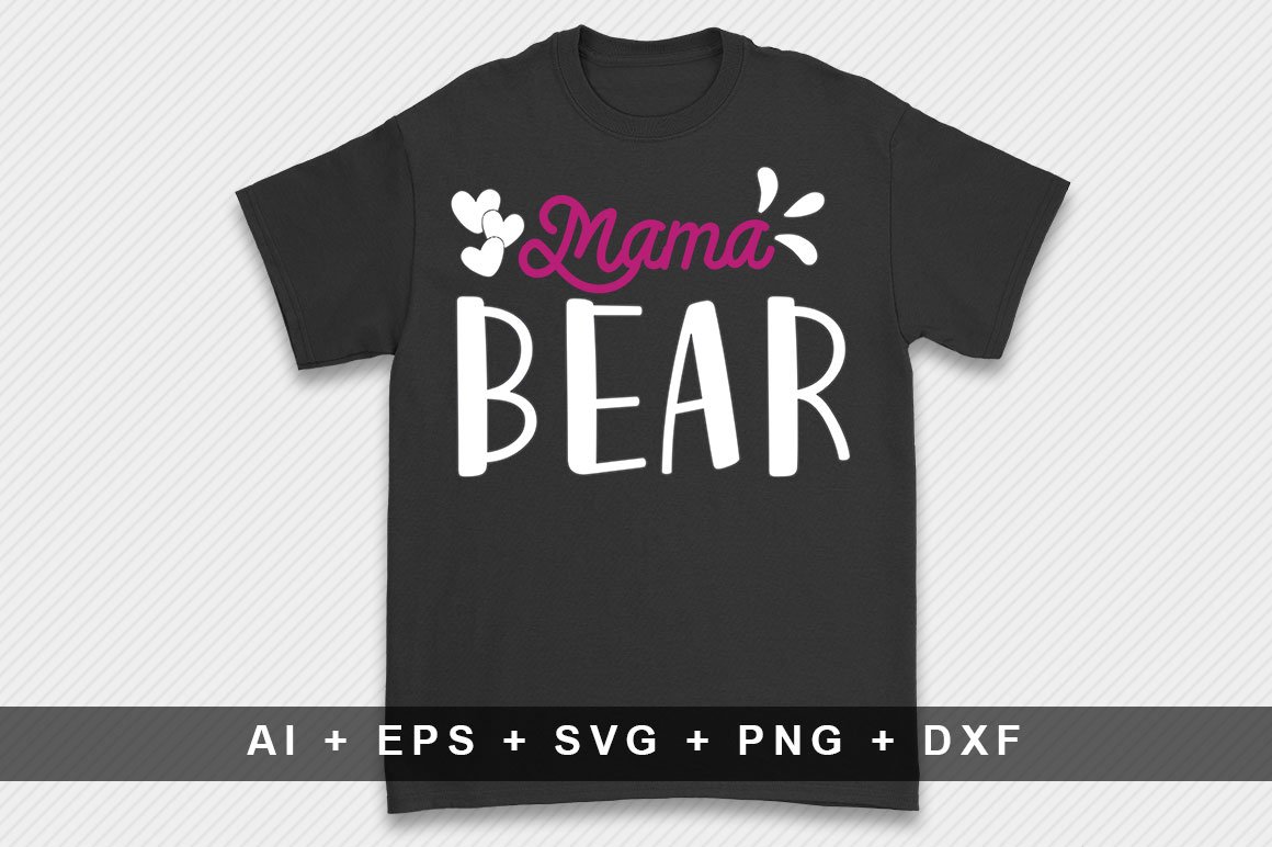 Black women's T-shirt with a charming print about mom.