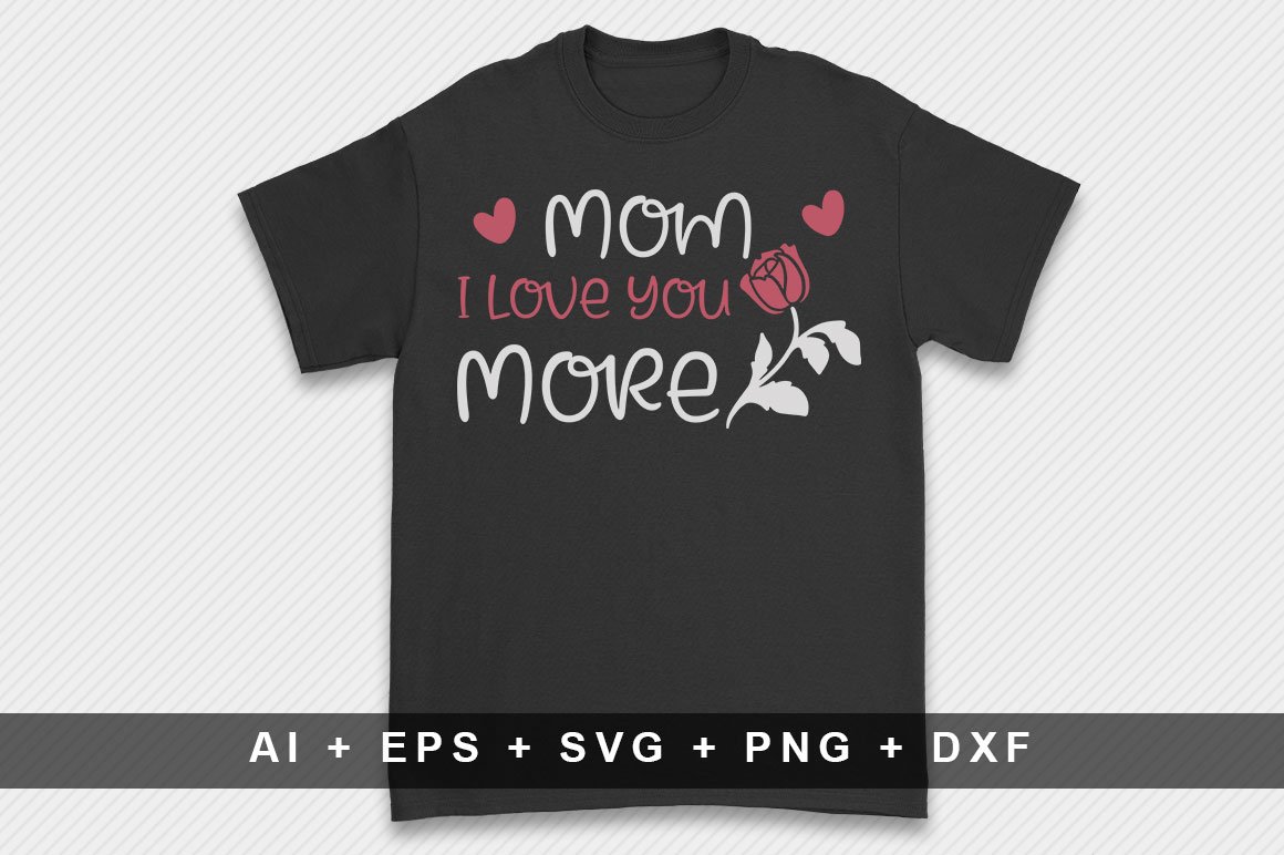 Black t-shirt with irresistible mom print.