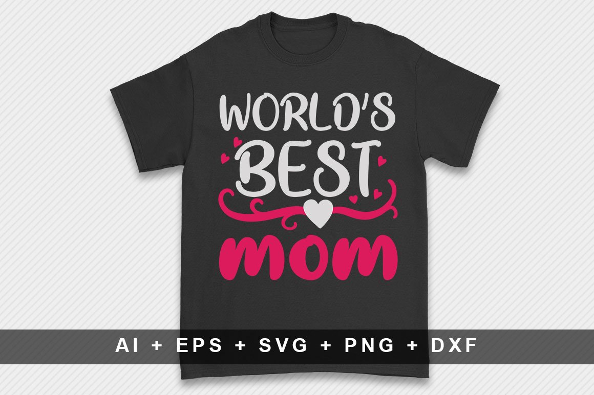Black women's t-shirt with a beautiful print with the inscription about mom.