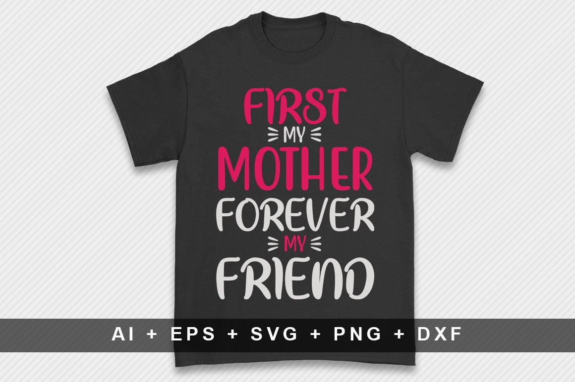 Black women's t-shirt with a charming print with the inscription about mom.