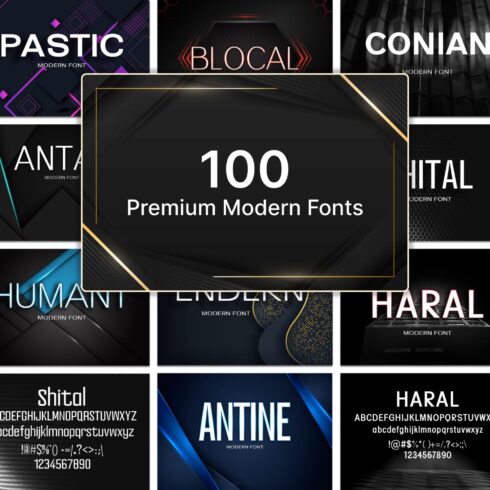 100 Premium Modern Fonts.