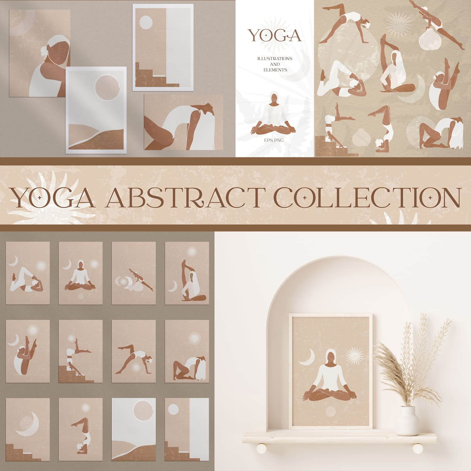 Yoga abstract graphic collection Created By AleksArt.