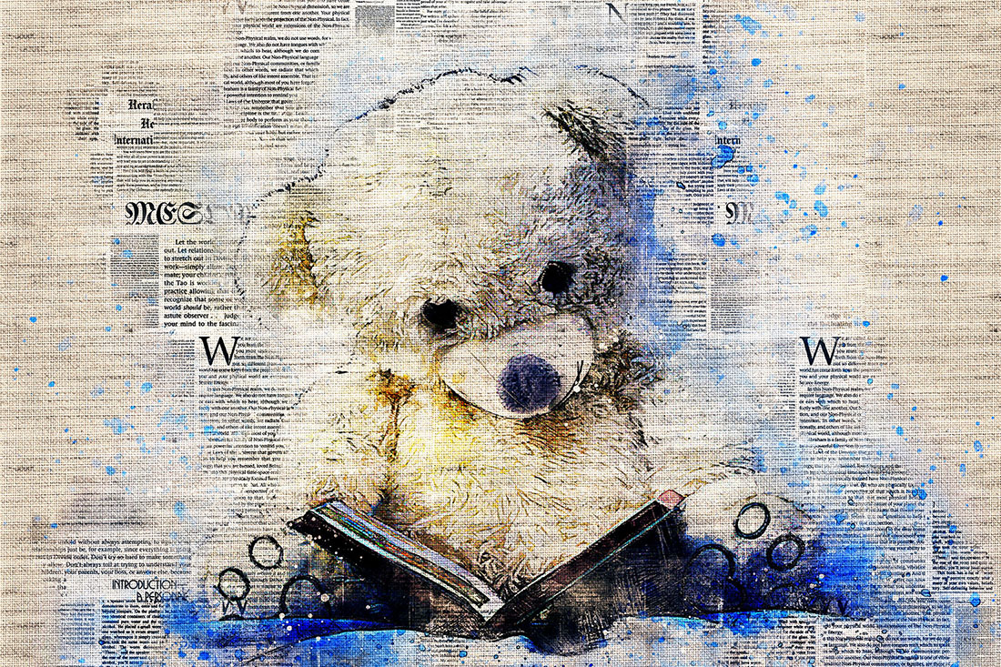 Cute Teddy Bear Graphics with Text Style Preview image.