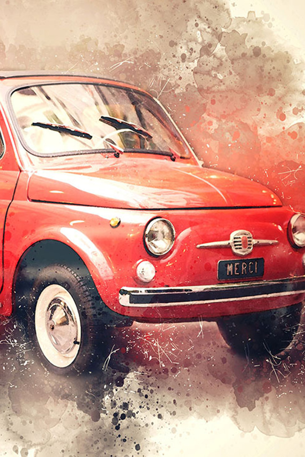 Classic Small Red Cars Printable HQ Graphics Pinterest image.