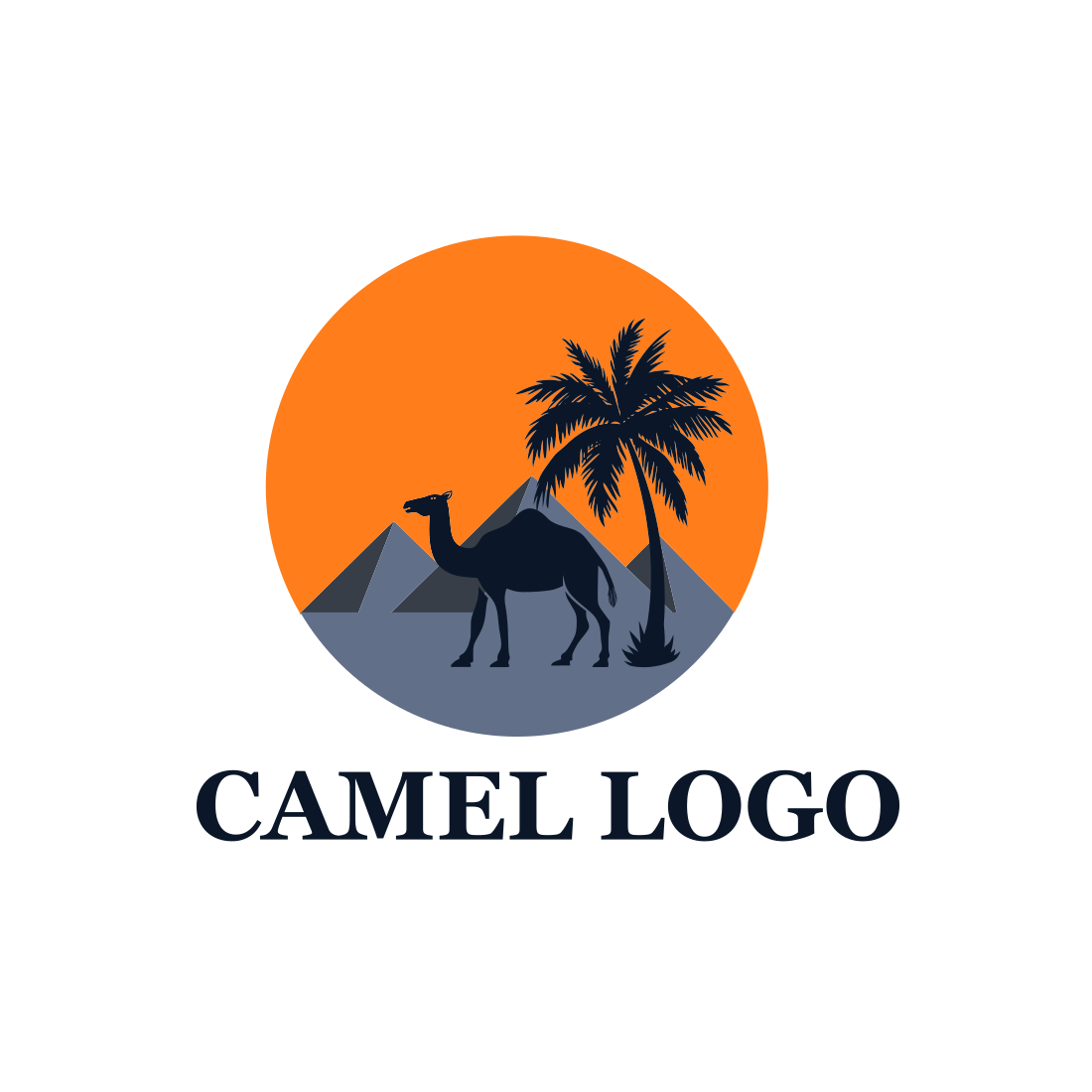 Classic Style Camel Logo Design Template preview image.
