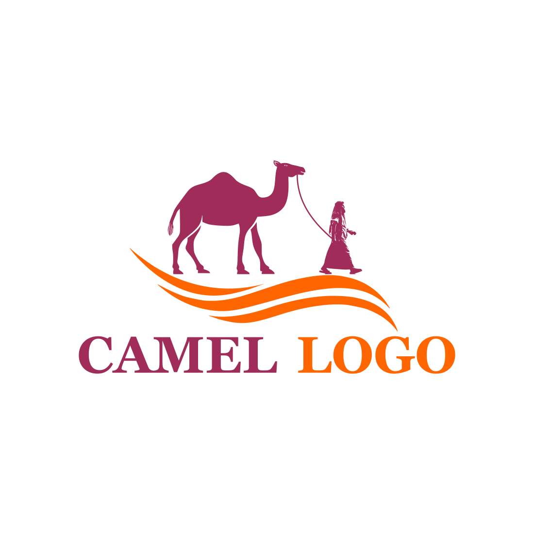 Creative Camel Logo Design Template preview image.