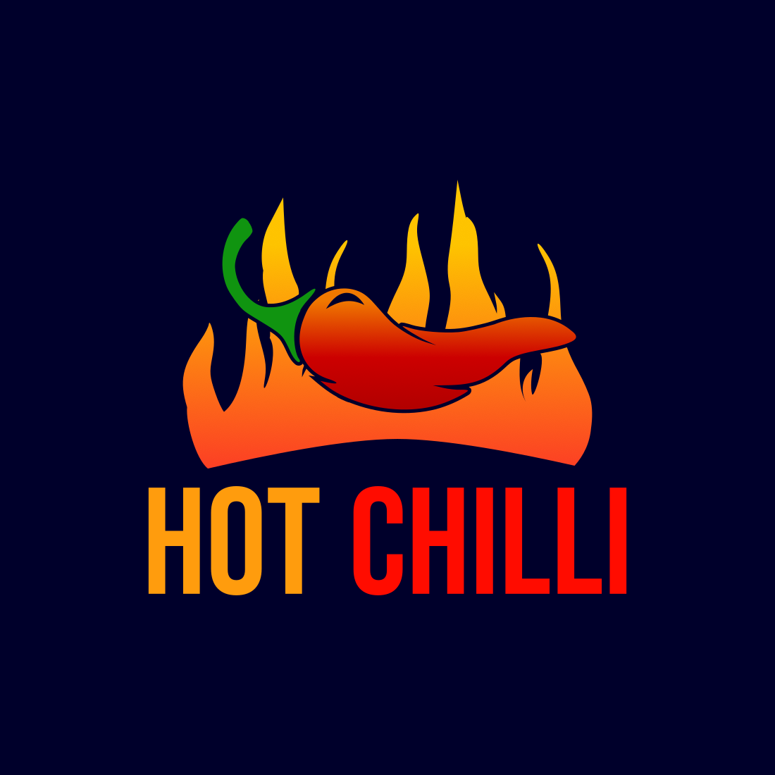 Hot Chili Sign Logo For Restaurant And Cafe preview image.