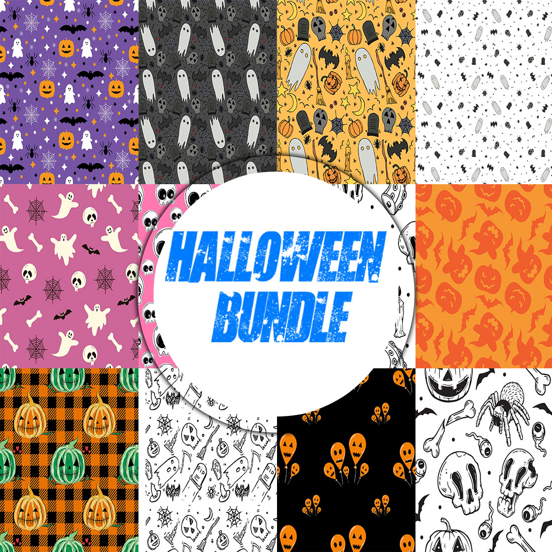 Halloween Seamless Pattern Bundle cover image.