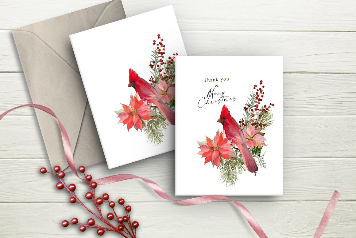 Two cards for Christmas celebration.