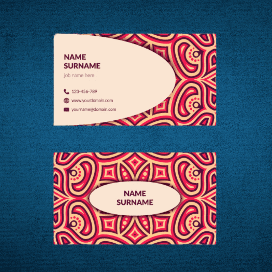 12 Editable Business Card Vintage Decorative - Only $5 preview image.