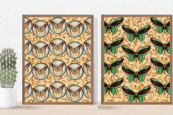 Two so stylish vintage posters with the butterflies illustrations.