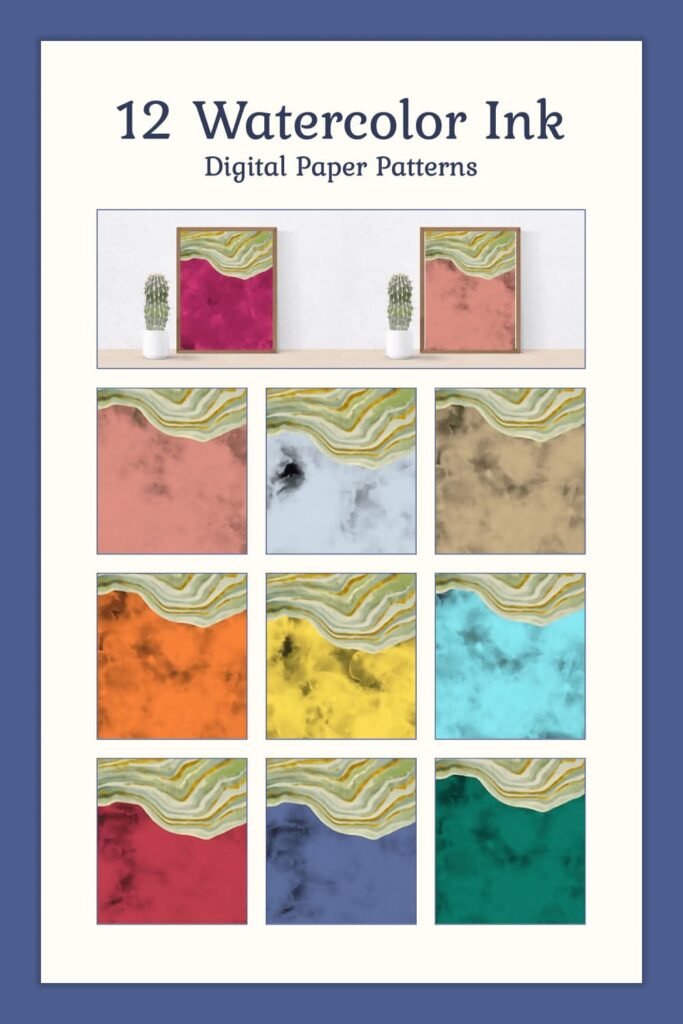 Watercolor Ink Digital Paper Patterns – MasterBundles