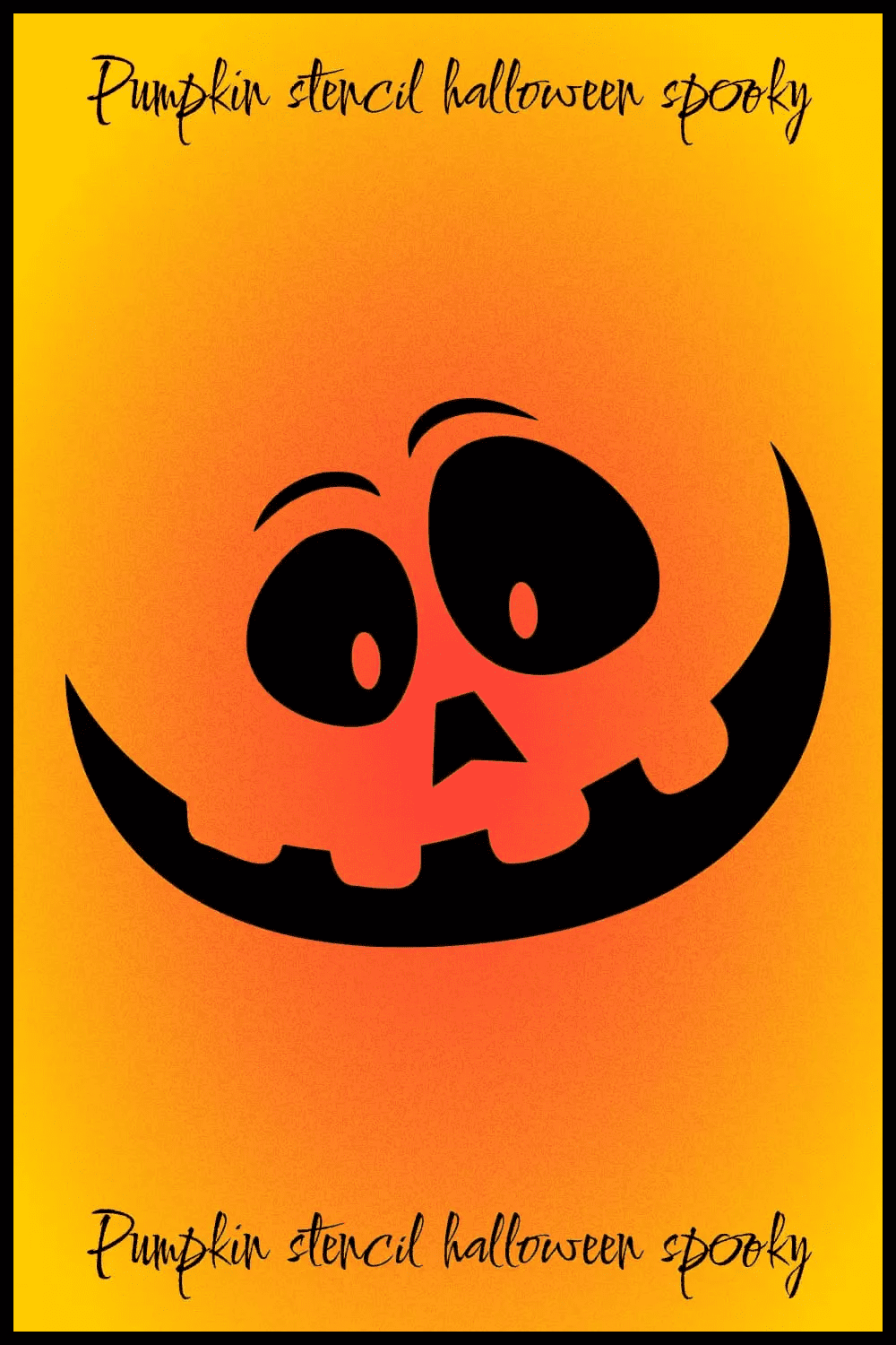 Cheerful pumpkin smile on orange background.