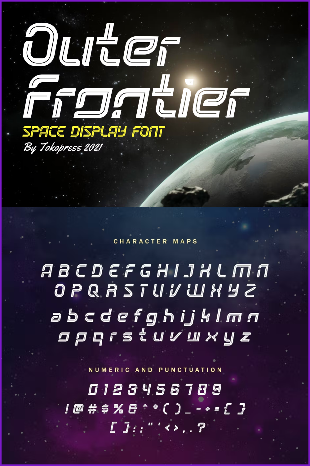 An example of a Outer Frontier font on a white space background.