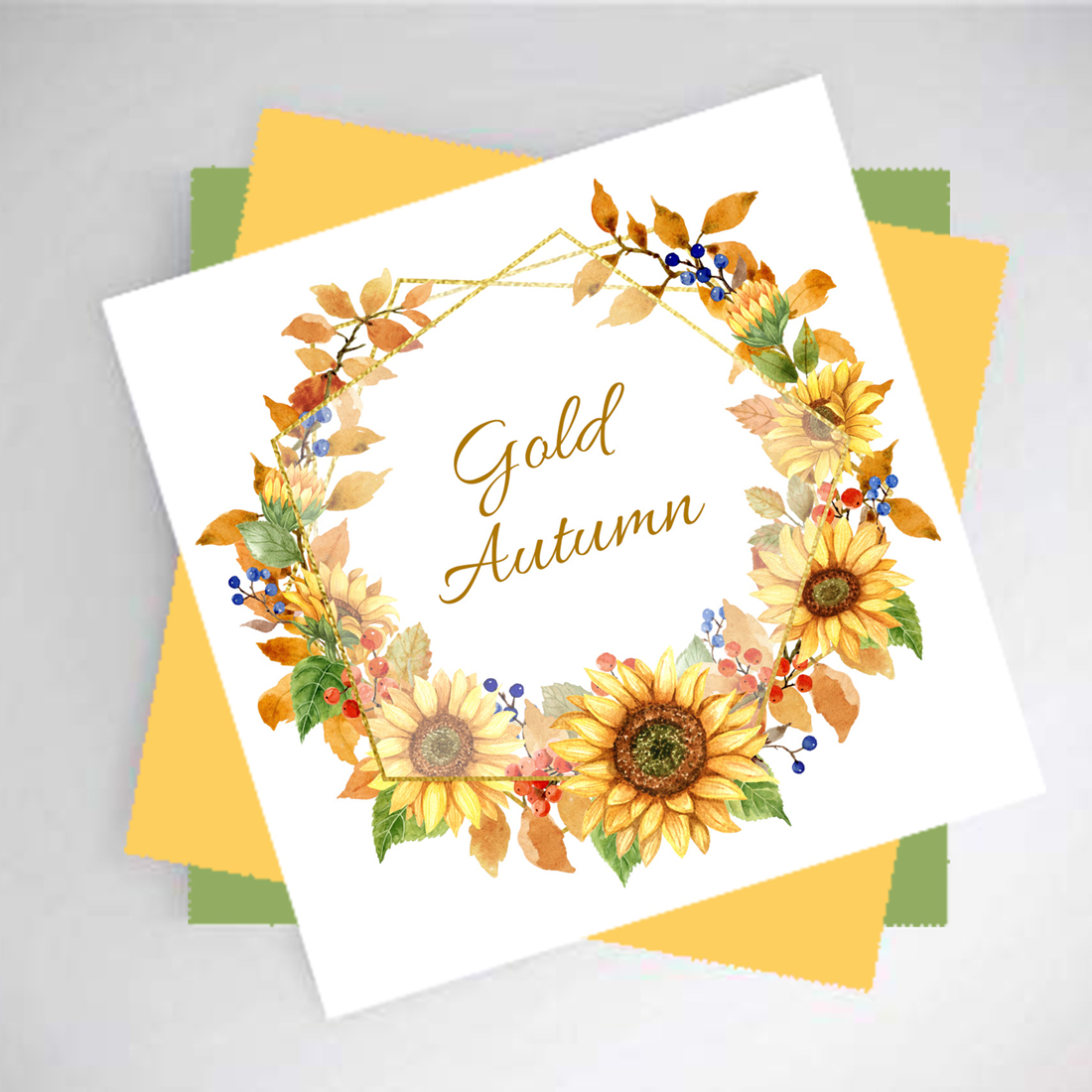 Collection of Bright Watercolor Autumn Clipart for your design.
