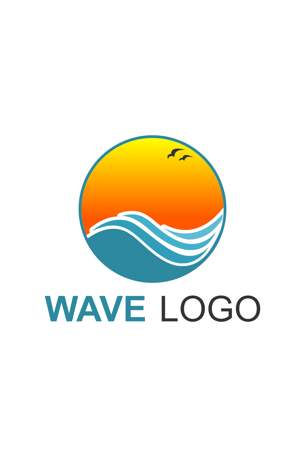 Waves Elegant Logo Design Template pinterest image.