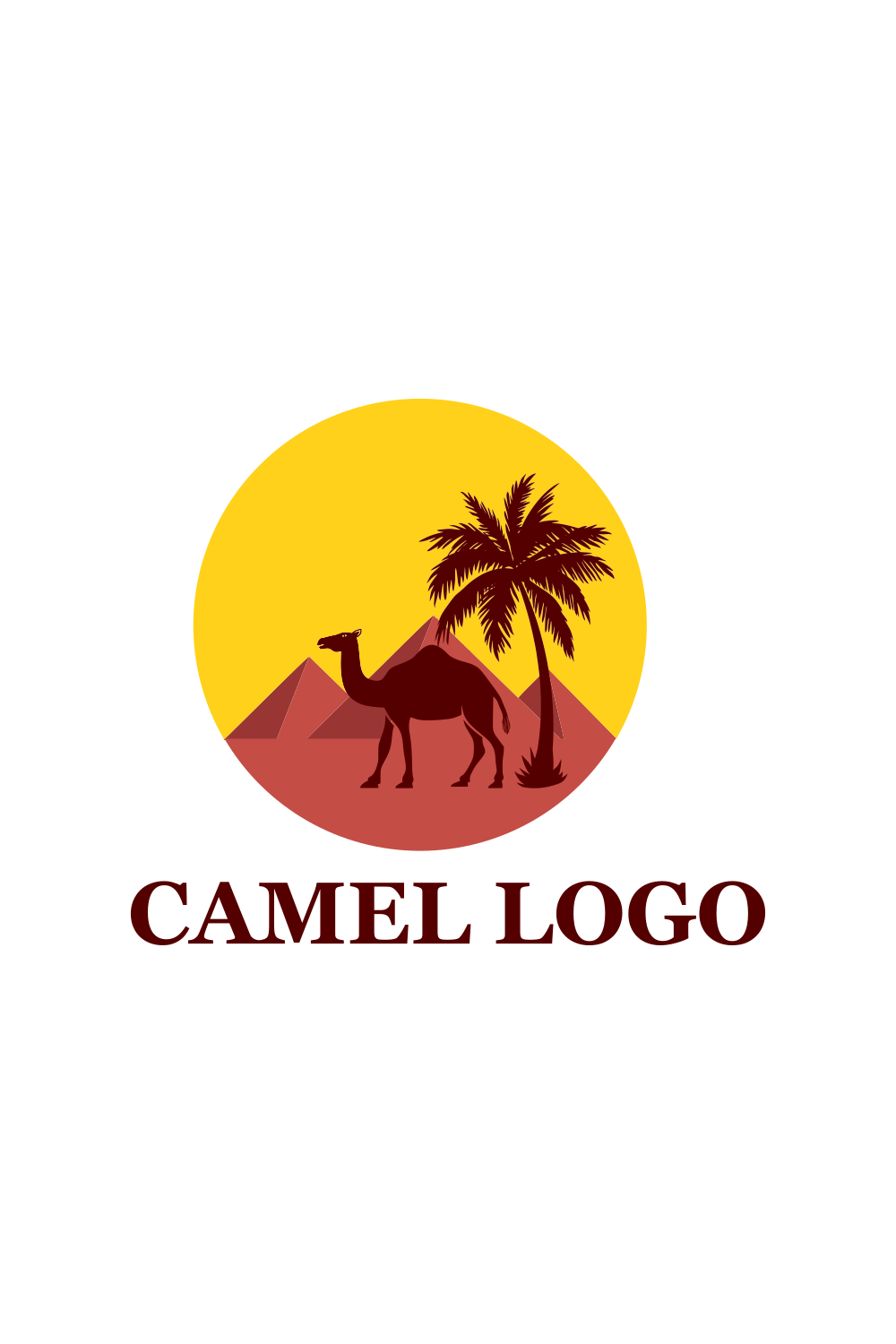 Classic Style Camel Logo Design Template pinterest image.