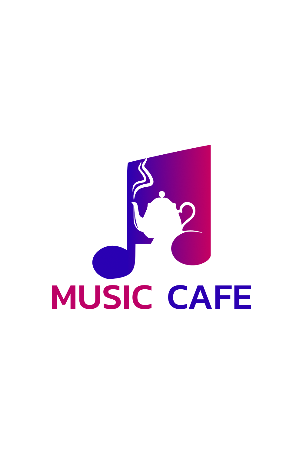 Music and Tea Pot Sign Logo Design pinterest image.