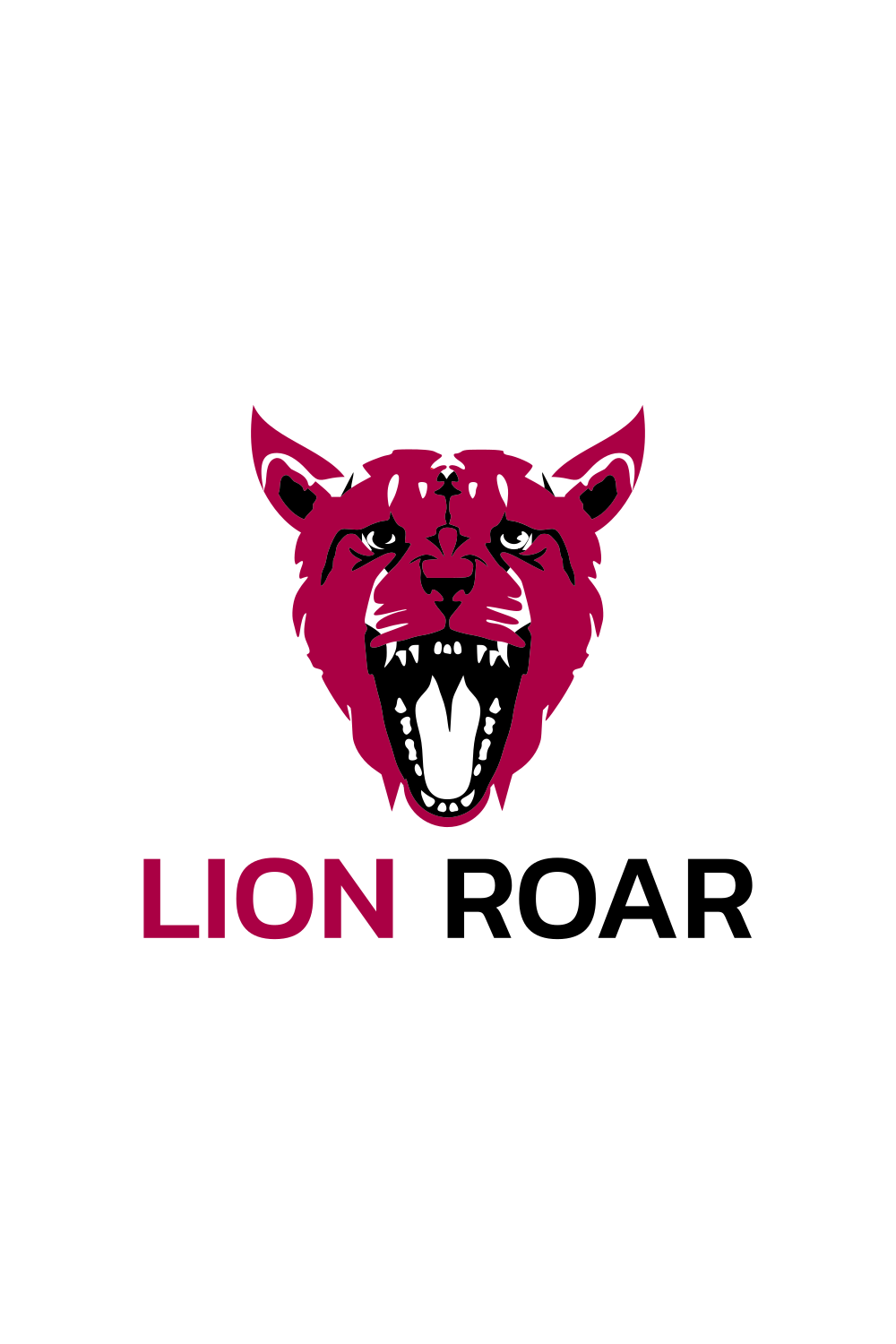 Roaring Lion Logo Design Template pinterest image.