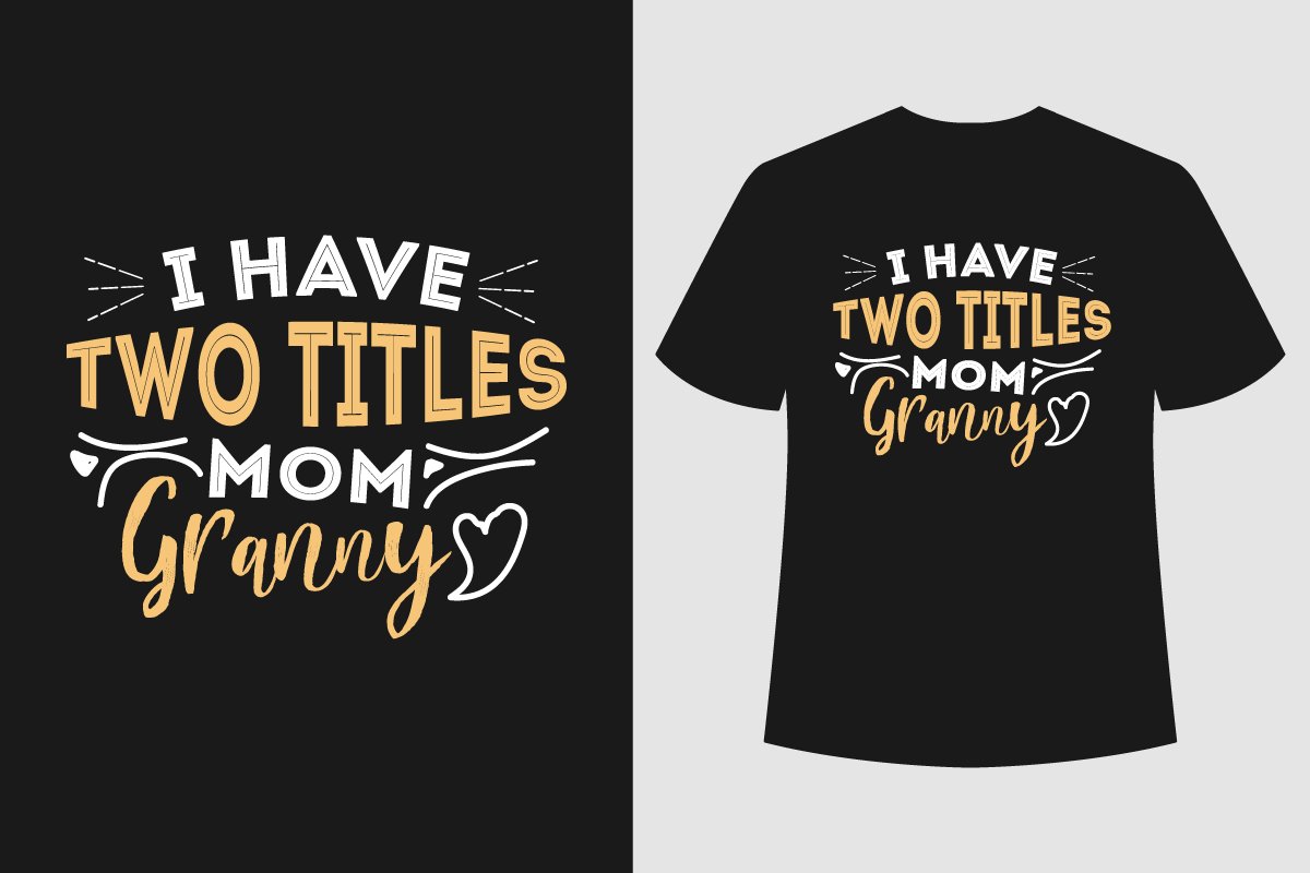 Nice mother's lettering on a black t-shirt.