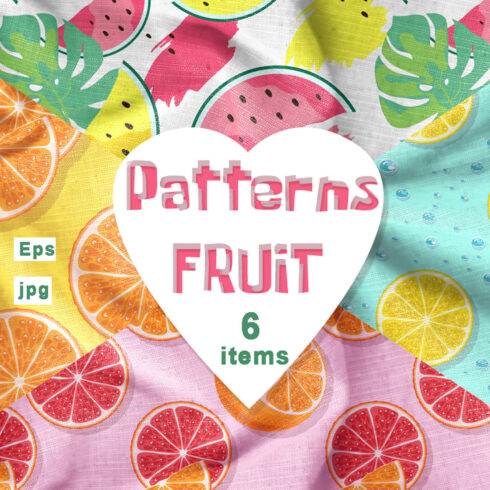 Fruit Citrus and Watermelon Seamless Patterns cover image.