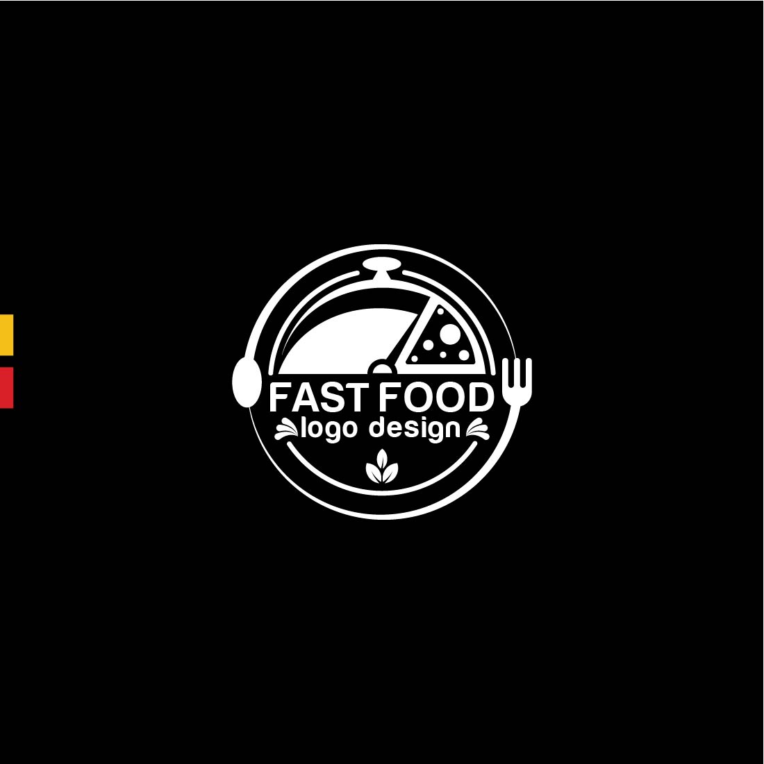 2 Fast Food Editable Logo Design on black background.