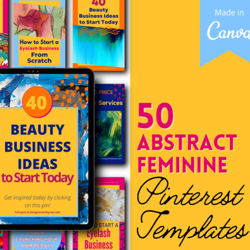 50 Abstract Canva Pinterest Template cover image.