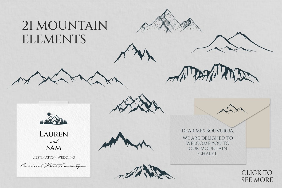 21 mountain elements are included.