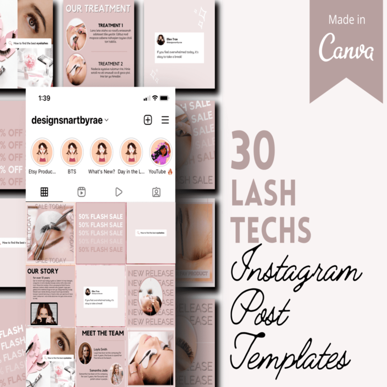 Lash Tech Instagram Post Templates - MasterBundles