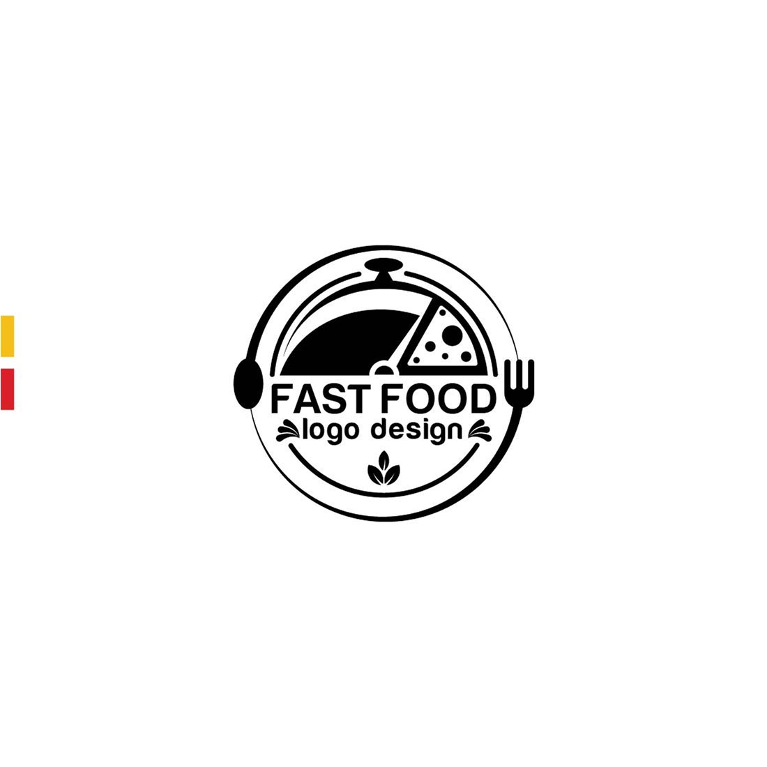 2 Fast Food Editable Logo Design black and white.