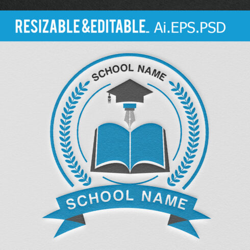 Education Resizable and Editable Logo cover image.
