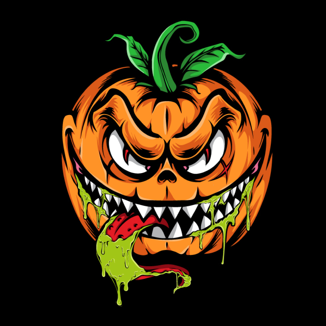 Halloween Pumpkin T-shirt Design preview image.
