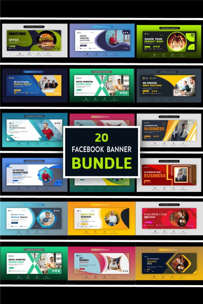 Facebook Cover Banner Design Bundle 01 | MasterBundles