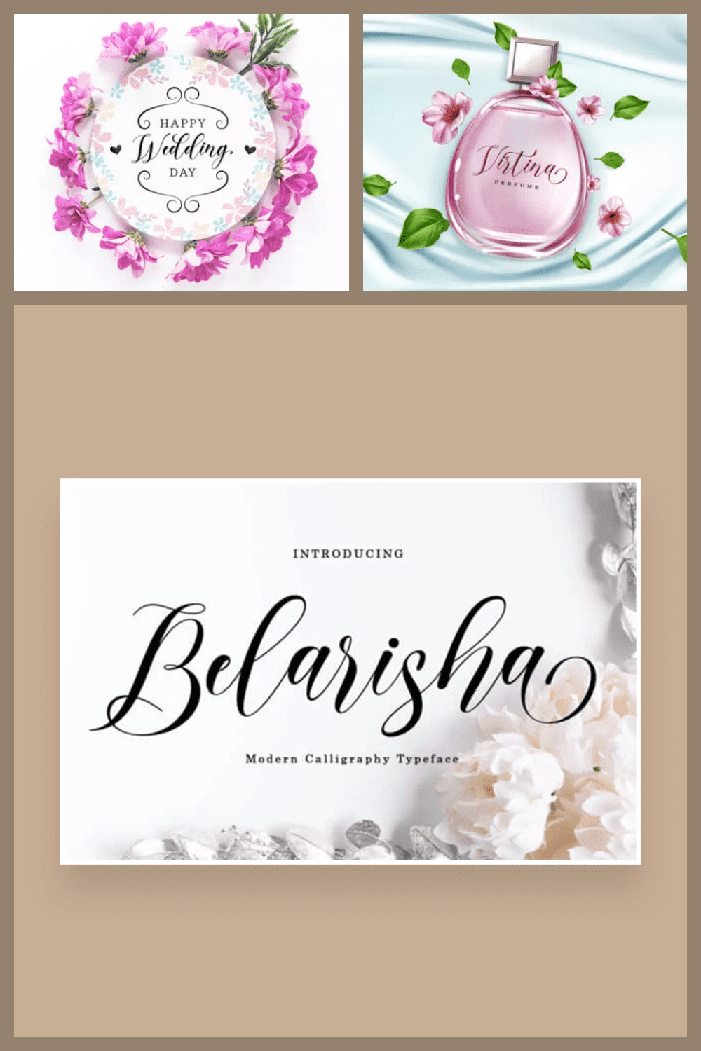 Beautiful, elegant font on a pink perfume bottle.