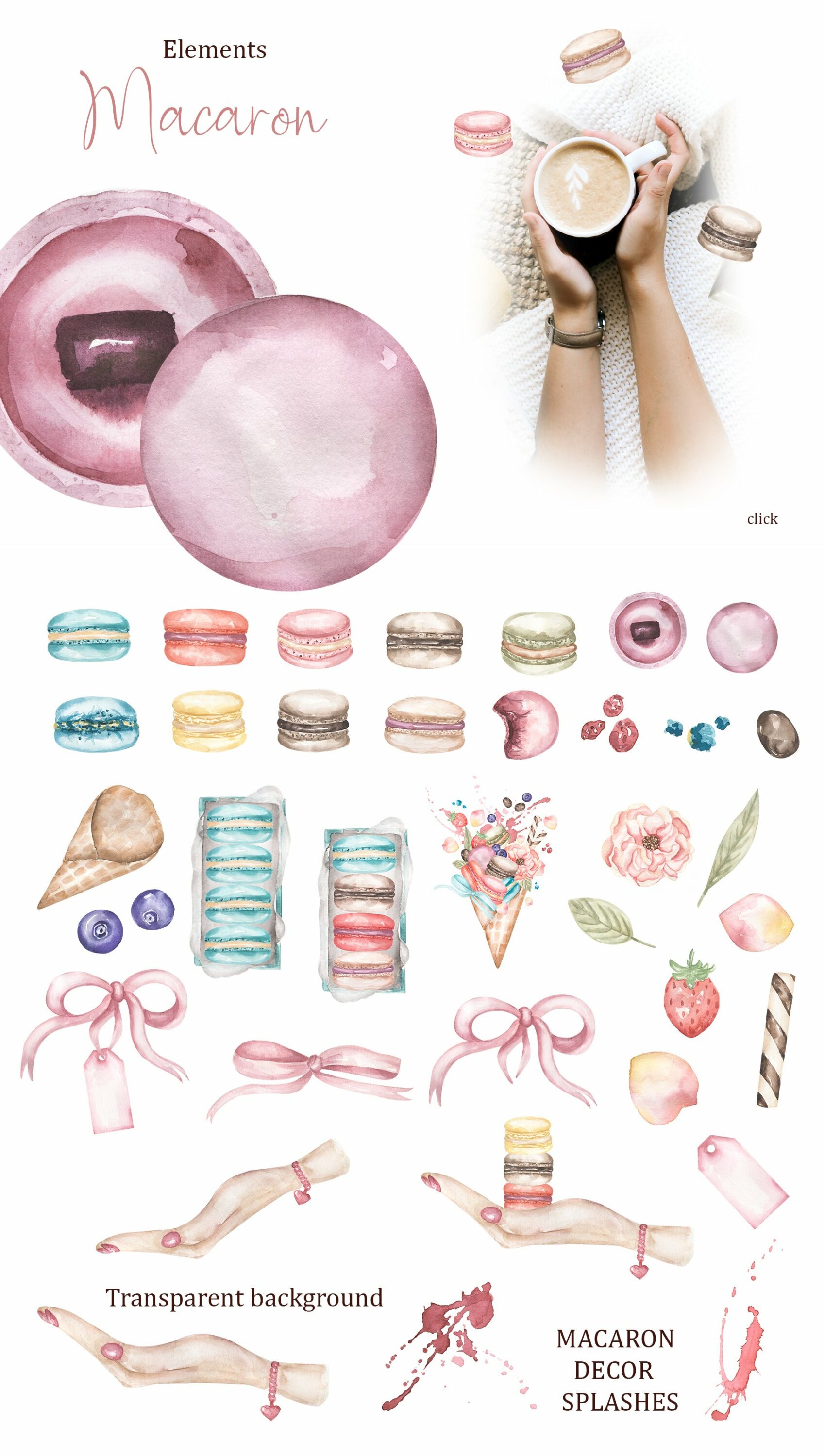 Some delicate elements for full macaroon composition.