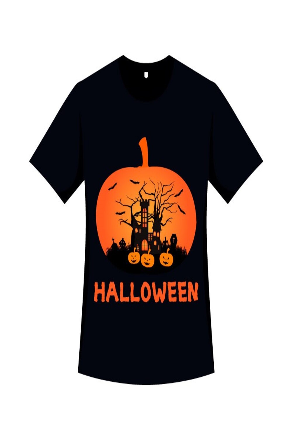 Halloween Horrifying T-shirt Design pinterest image.