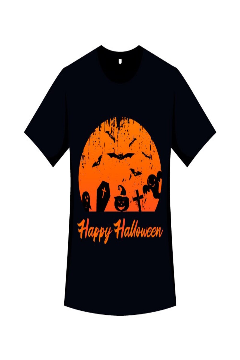Spooky T-shirt Design for Halloween pinterest image.