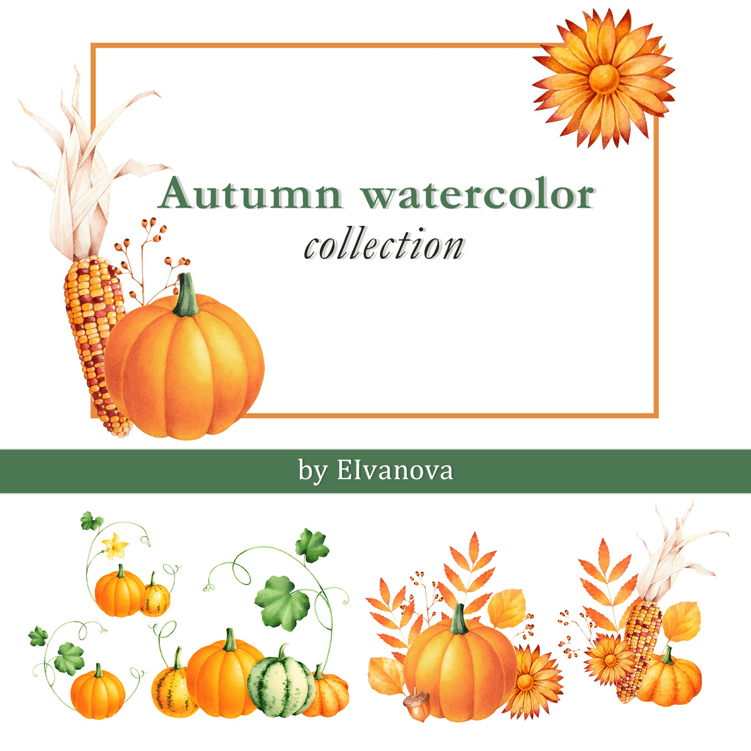 Autumn watercolor collection cover.